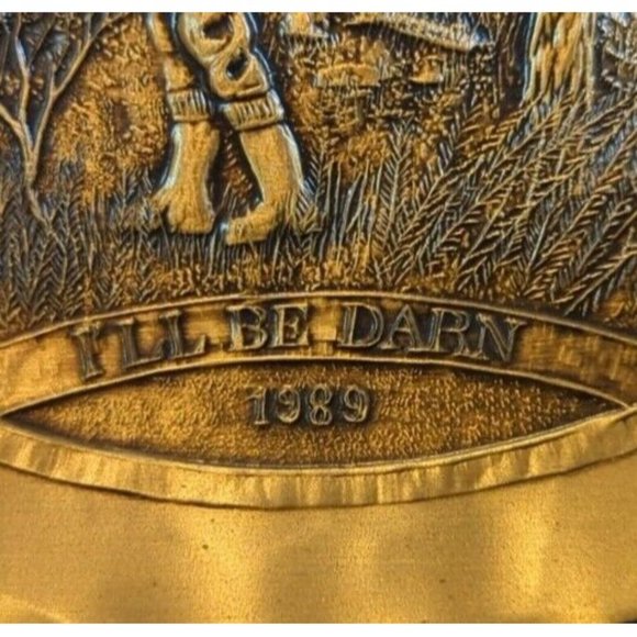 VTG Bronze 9" HandMade Plate By Natale Grove City PA "I'll Be Darned" 1989 - Picture 2 of 6